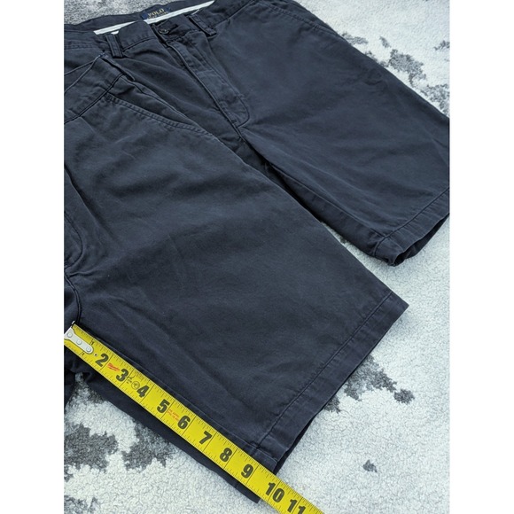 Polo Ralph‎ Lauren Mens Chino Shorts 34/35 Navy Blue Relaxed Fit 10" Flat Front - Picture 8 of 9